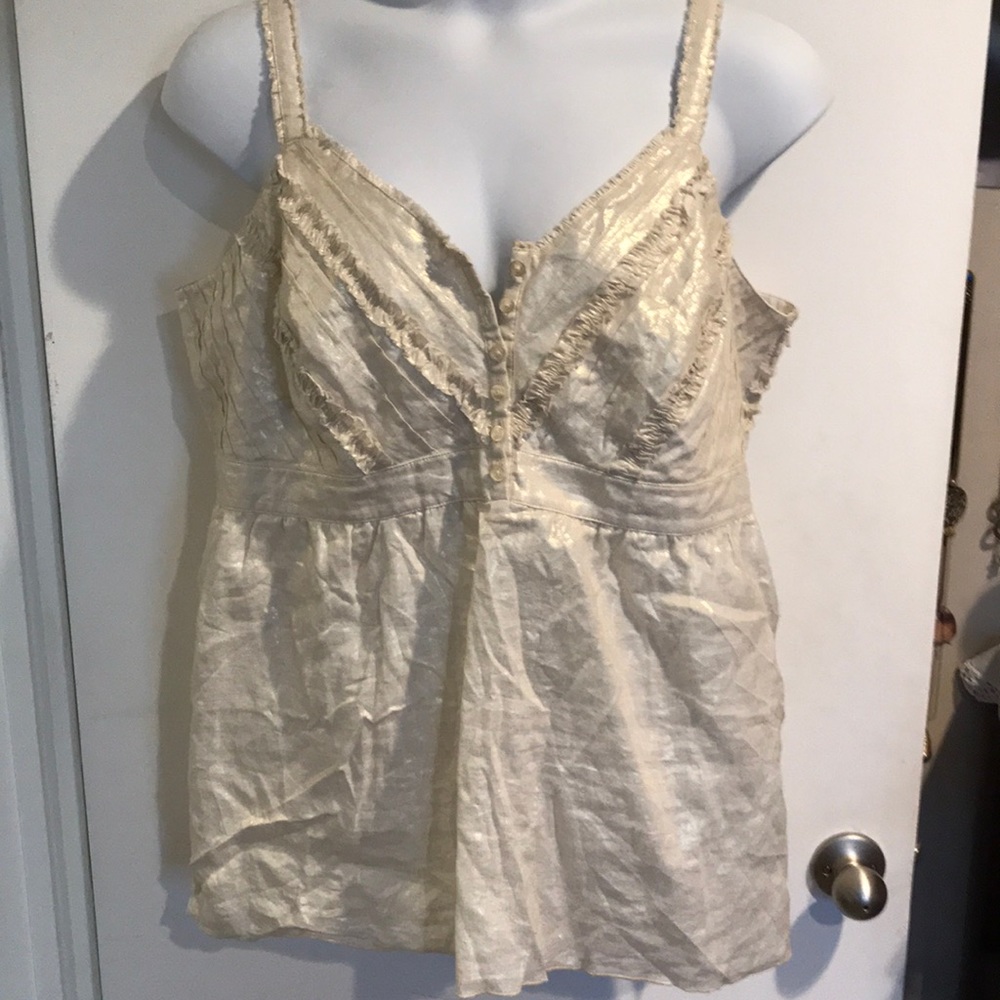 Cream color fancy tank top
